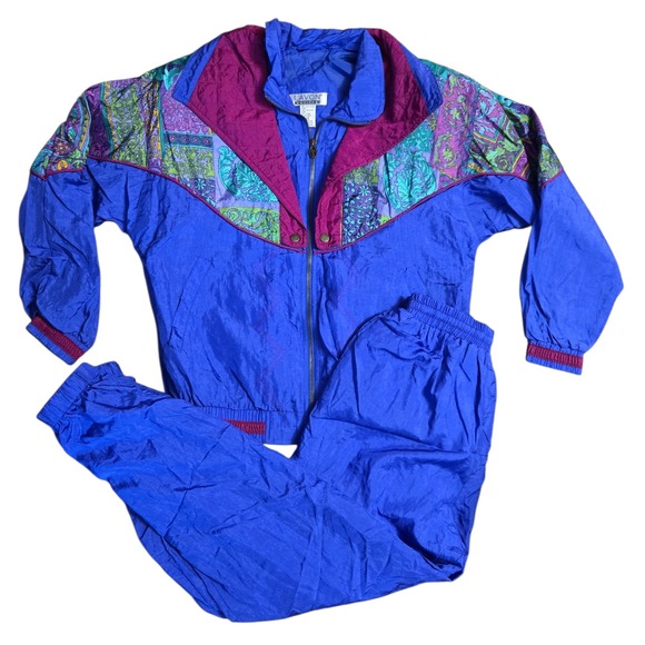 Vintage Lavon Petites Windbreaker Jacket Pants Tracksuit 80s 90s Petite Small - Picture 1 of 1
